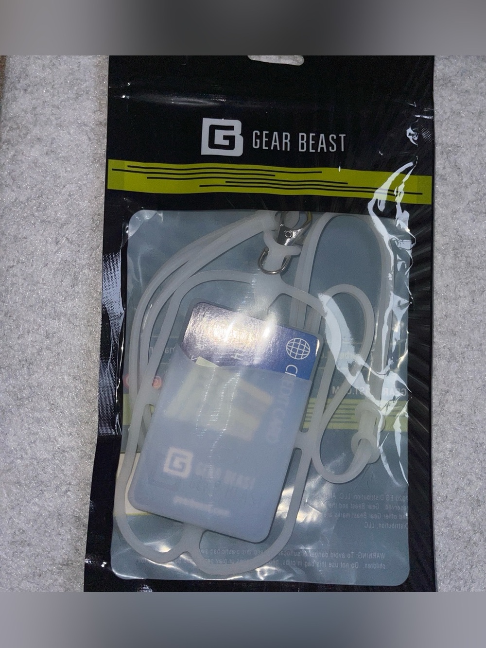 New Phone Credit Card Silicone Lanyard Card Holder - Clear